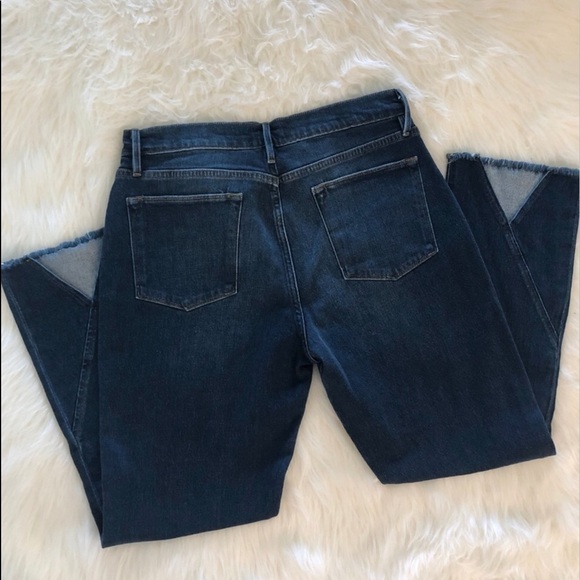 FRAME Le High Straight Asymmetrical Hem Jeans In Kingsway Size 25 - Picture 3 of 15